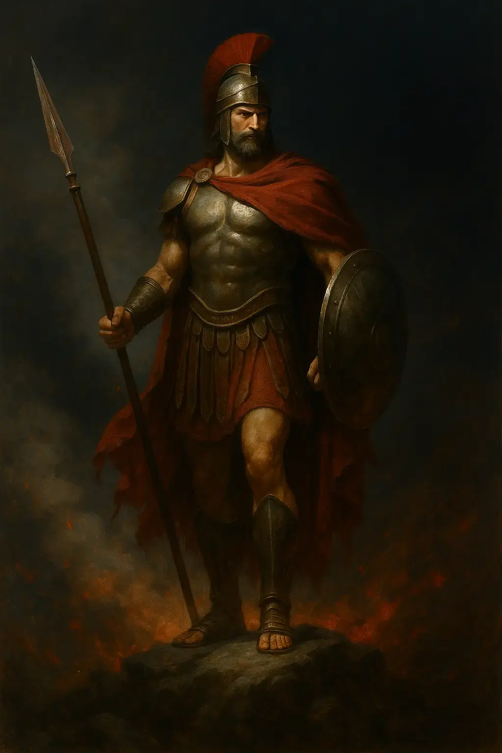 Ares, God of War - Fierce warrior deity with armor and weapons